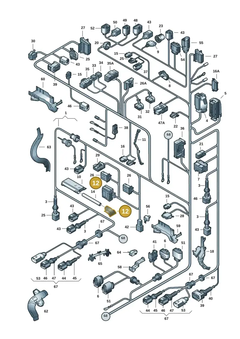 3D0971446M — Volkswagen Phaeton 4motion (2010-2016) diagram 258971830, position 12