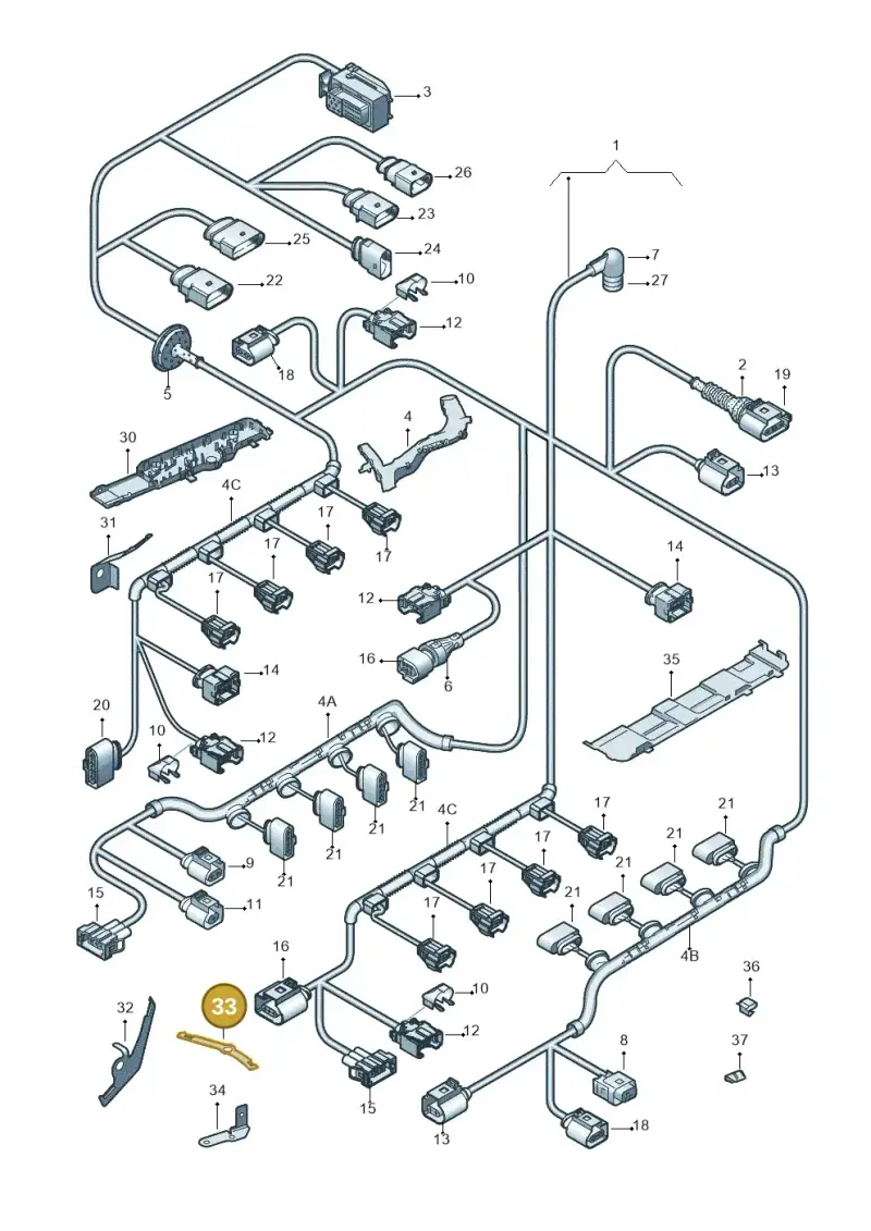 3D0971501AK — Volkswagen Phaeton 4motion (2010-2016) diagram 258971080, position 33