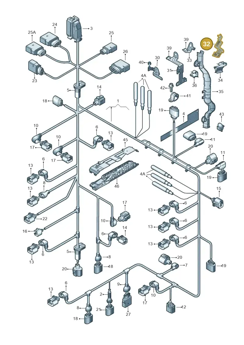 3D0971501AR — Volkswagen Phaeton 4motion (2010-2016) diagram 258971120, position 32