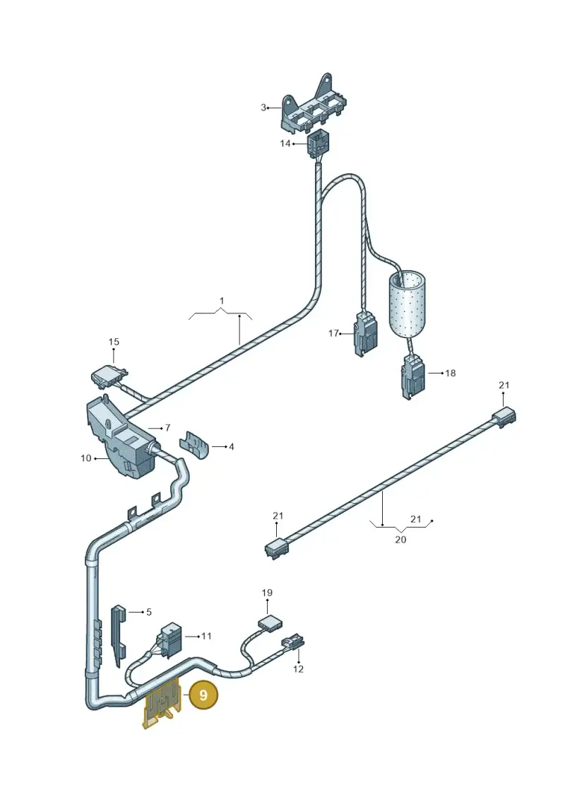 3D0971616G — Volkswagen Phaeton 4motion (2010-2016) diagram 258971950, position 9