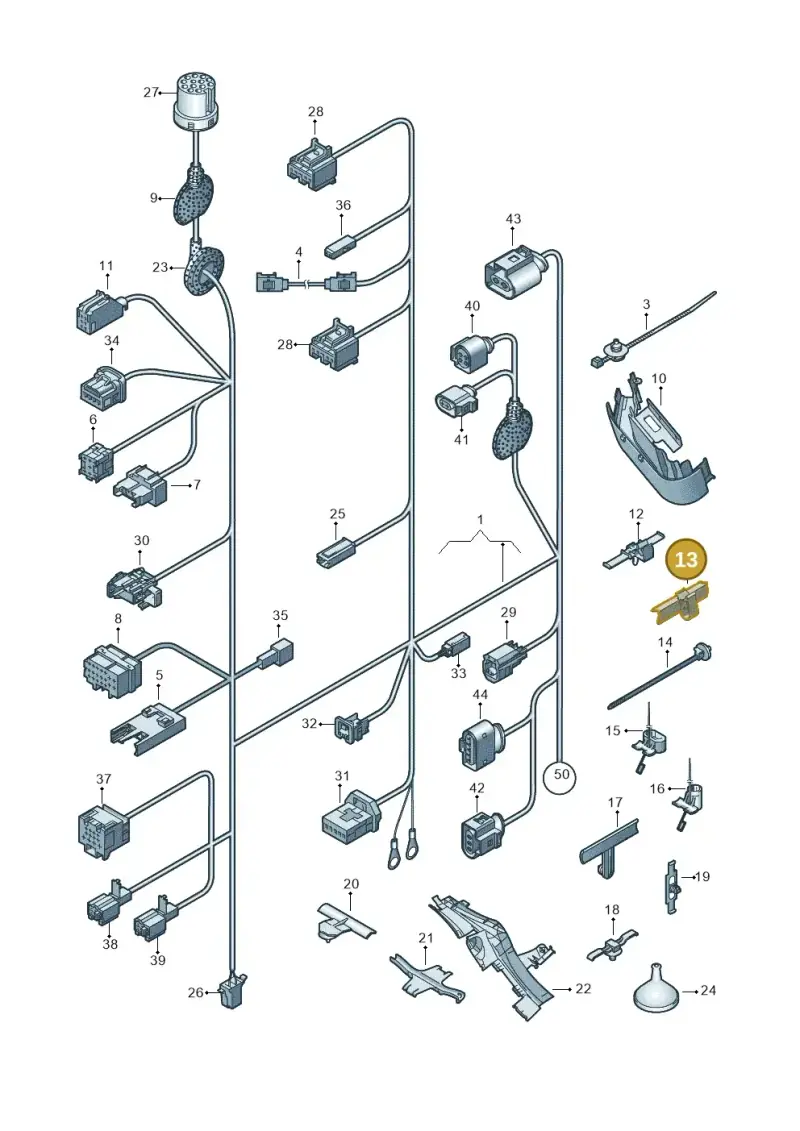 3D0971739 — Volkswagen Passat CC (2011-2016) diagram 460972010, position 13