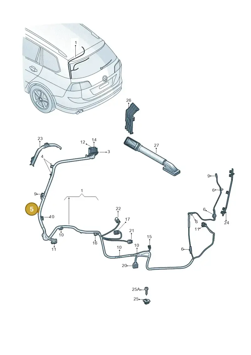 3D0971739 — Volkswagen Golf Estate 1.4 (2014-2017) diagram 763972850, position 5
