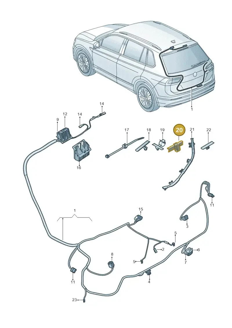3D0971739 — Volkswagen Tiguan 2.0 4Motion (2017-2024) diagram 884972820, position 20
