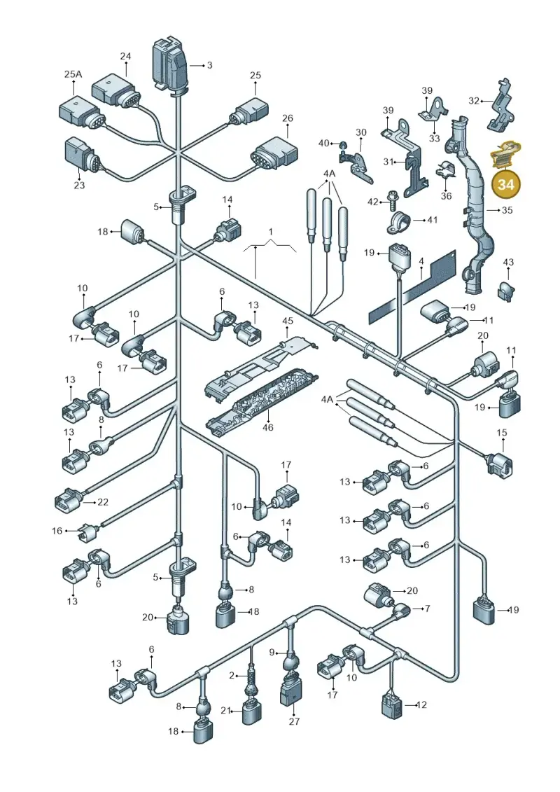 3D0971741A — Volkswagen Phaeton 4motion (2010-2016) diagram 258971120, position 34
