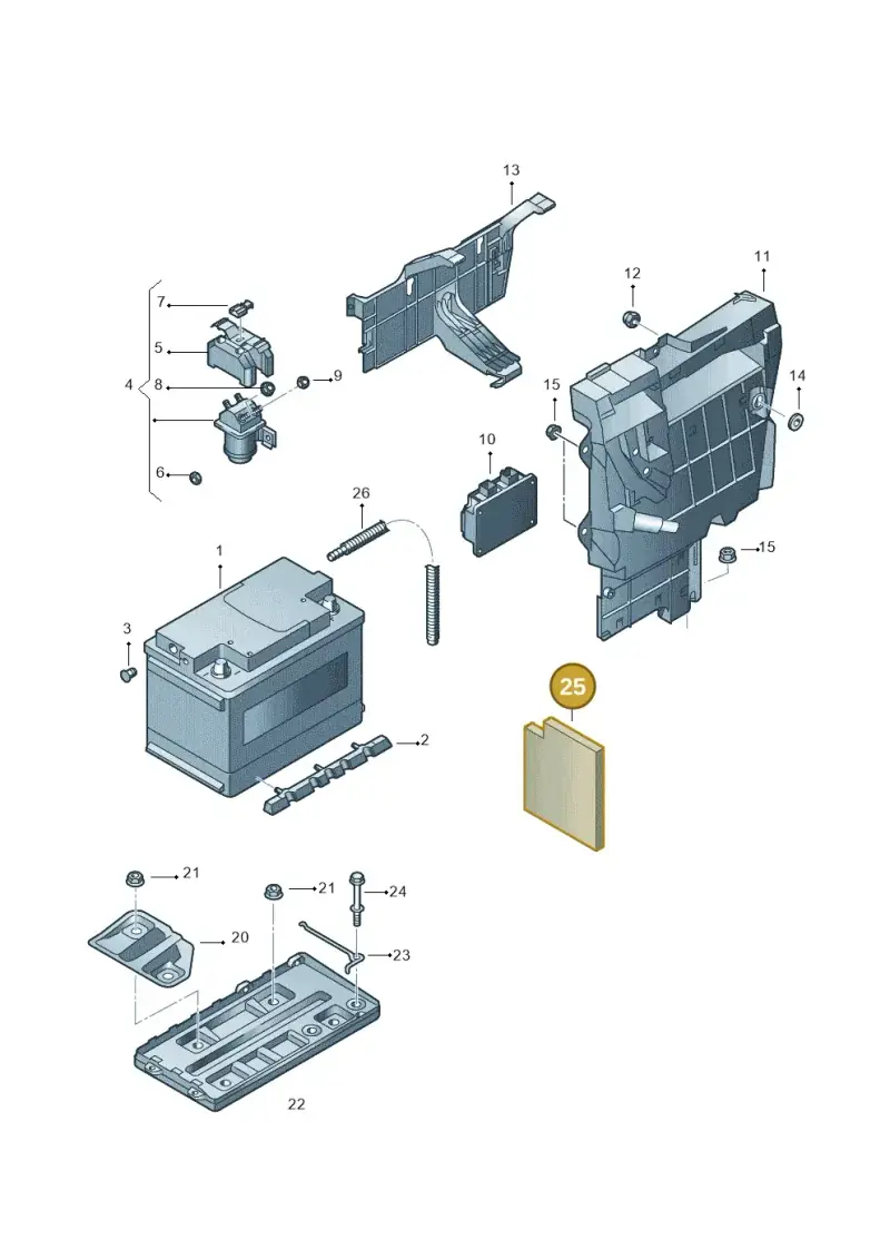 3D0971791F — Volkswagen Phaeton 4motion (2010-2016) diagram 631915000, position 25