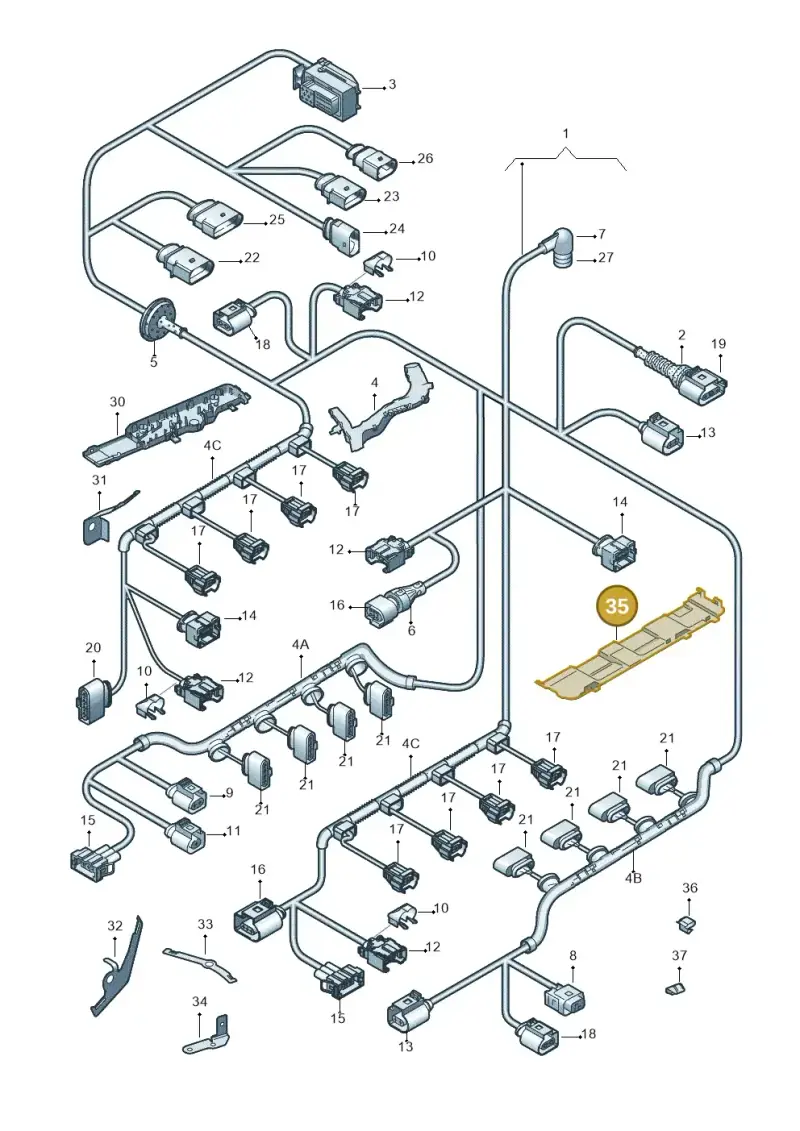 3D0971792EB41 — Volkswagen Phaeton 4motion (2010-2016) diagram 258971080, position 35