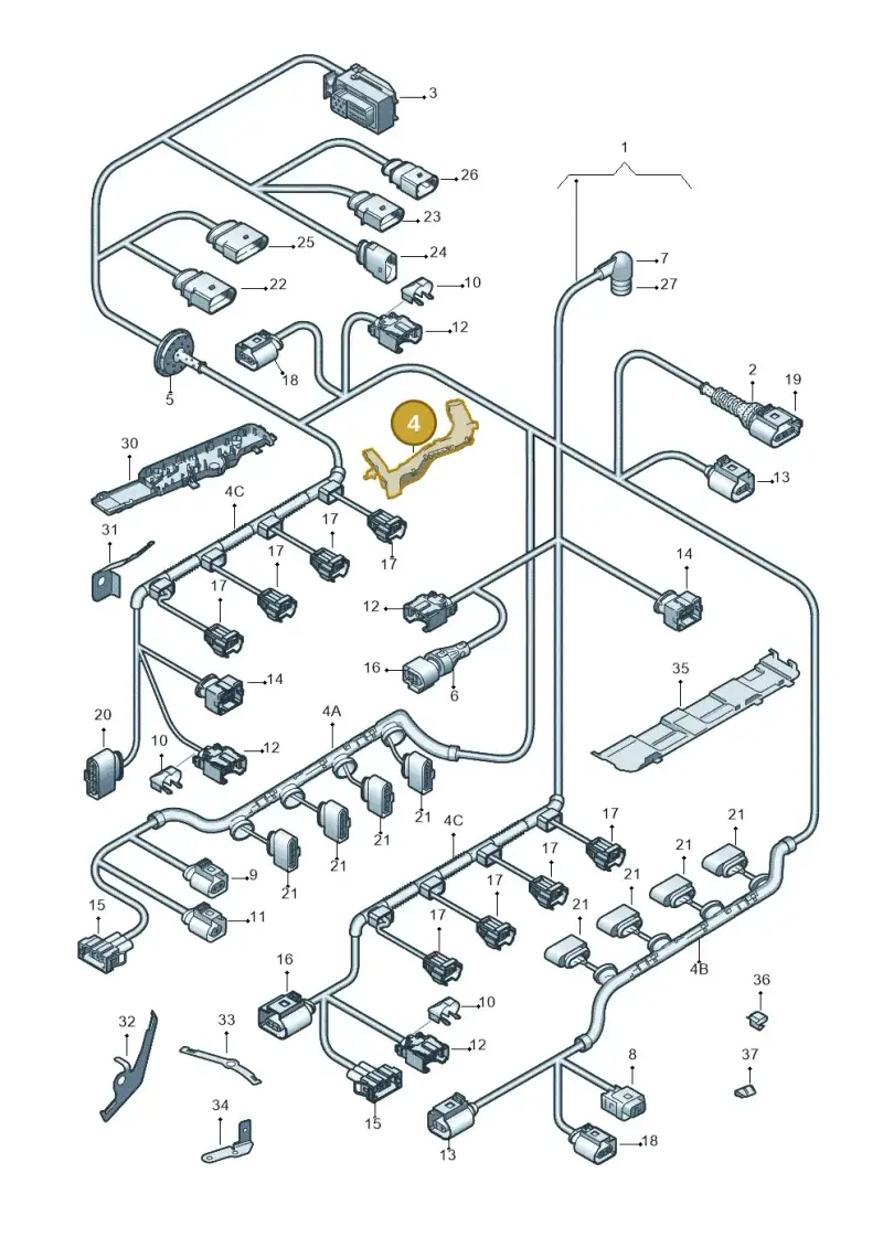 3D0971803B — Volkswagen Phaeton 4motion (2010-2016) diagram 258971080, position 4