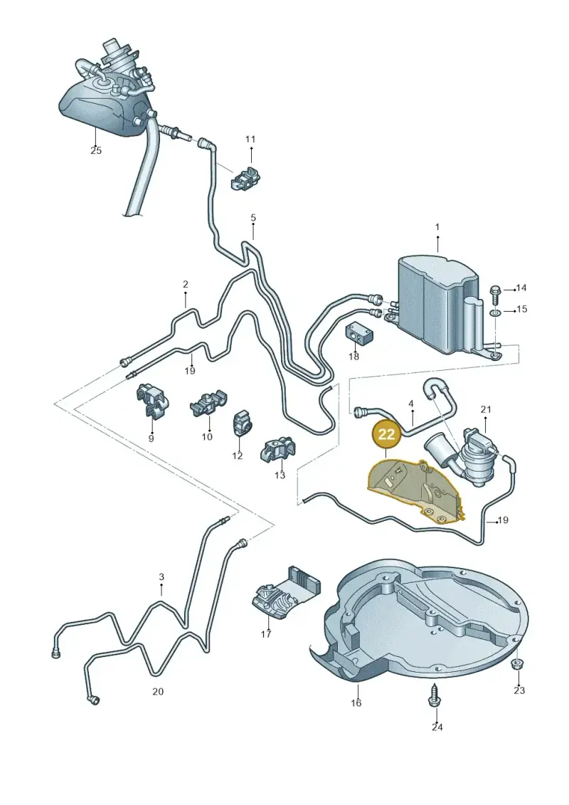 3D0971812 — Volkswagen Phaeton 4motion (2010-2016) diagram 258201960, position 22