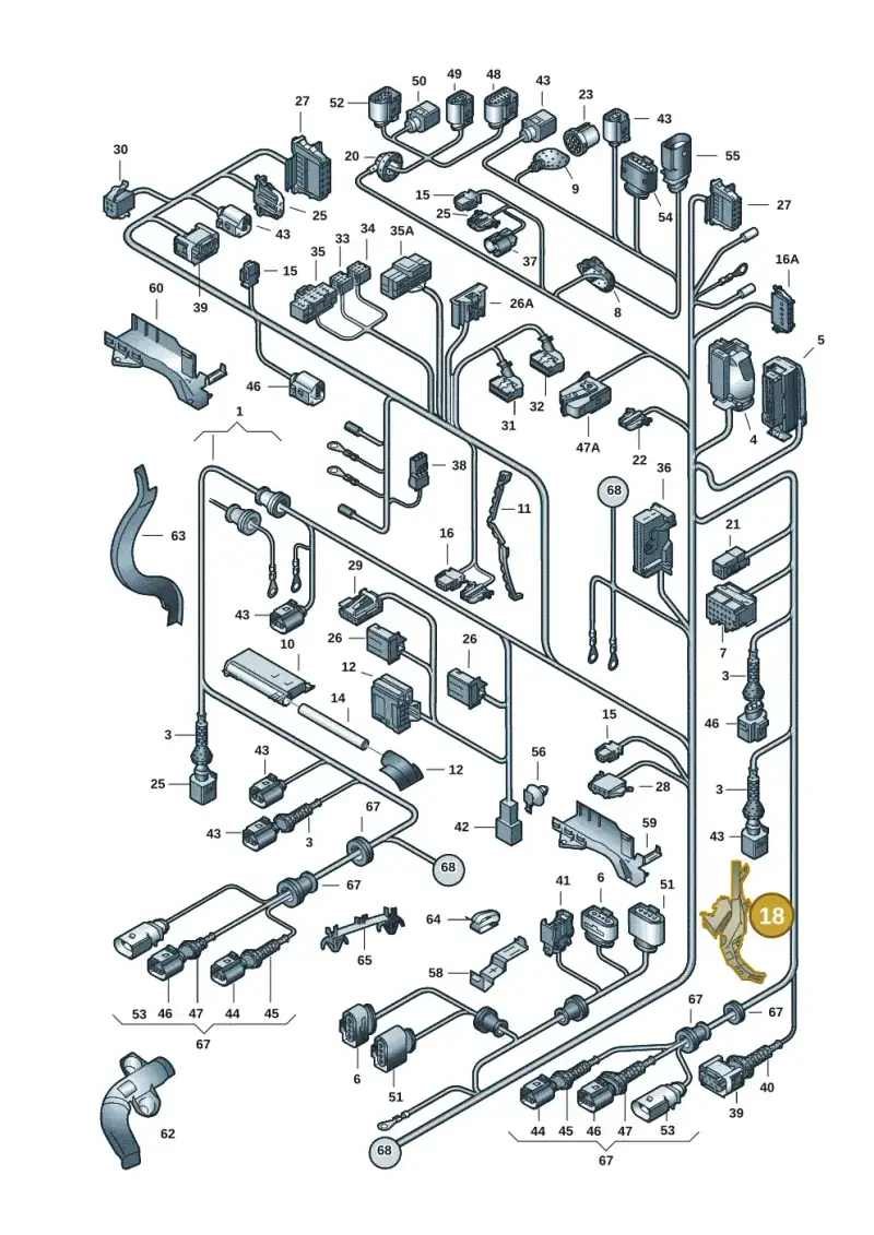3D0971821C — Volkswagen Phaeton 4motion (2010-2016) diagram 258971830, position 18