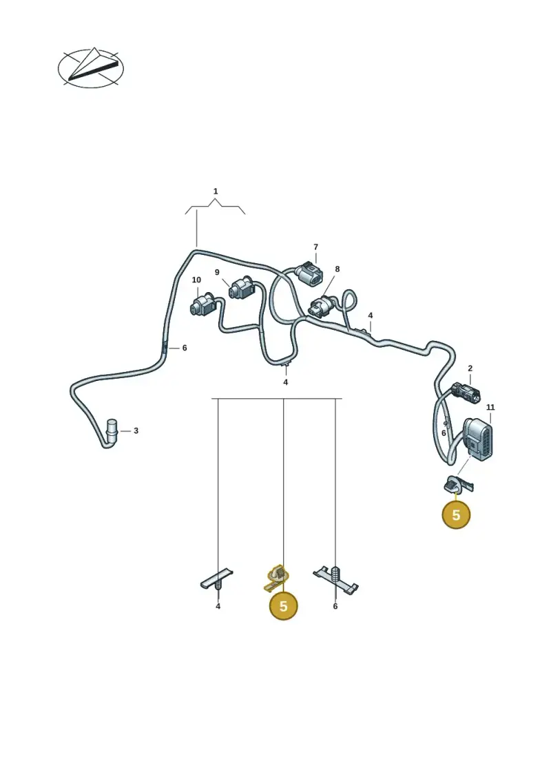 3D0971830F — Volkswagen Multivan (2021-) diagram 7t0971050, position 5
