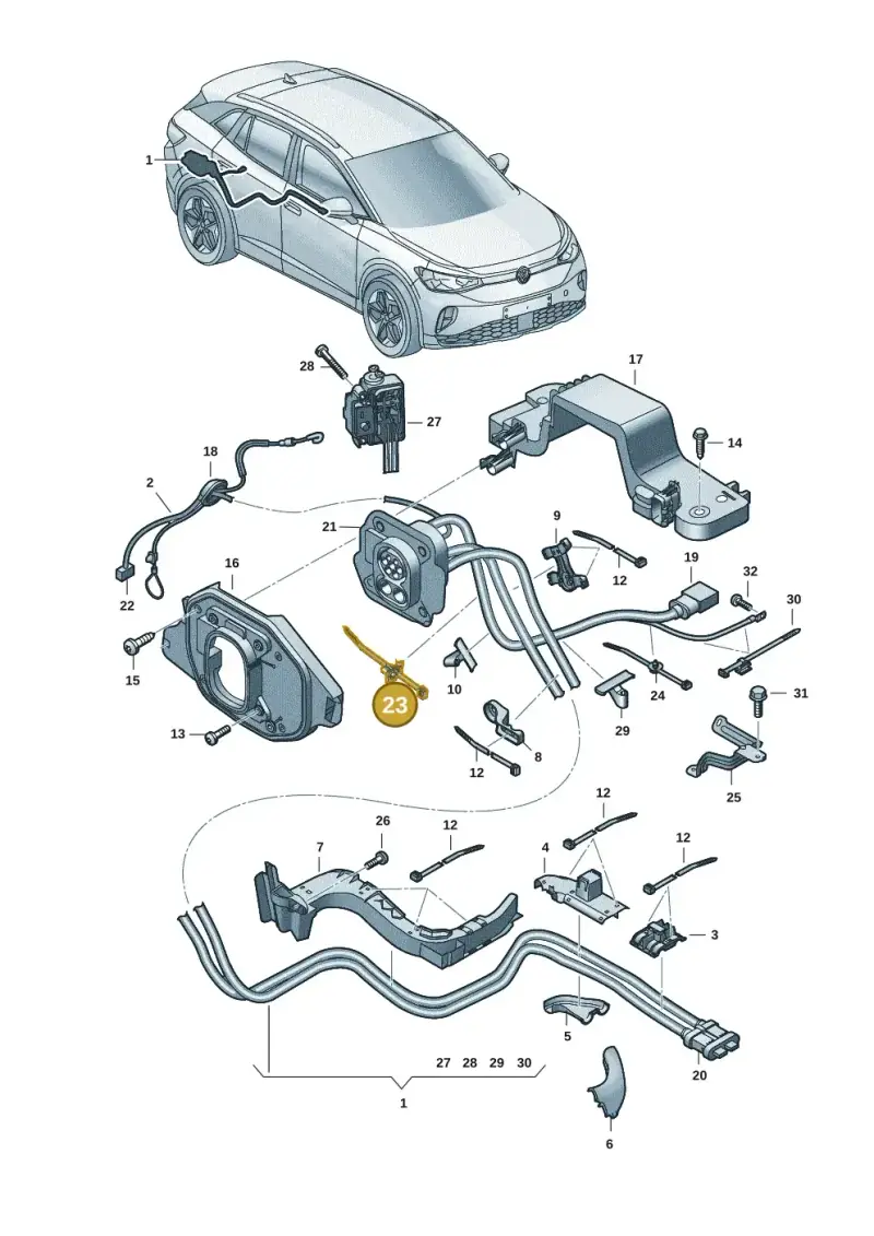 3D0971838 — Volkswagen ID.4 Pro (2020-2023) diagram 11a970005, position 23