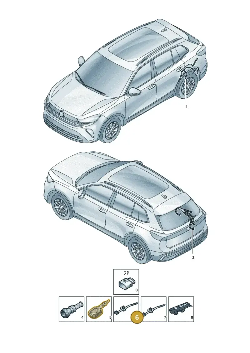 3D0971838A — Volkswagen Tiguan 2.0 (2023-) diagram 57x972700, position 6