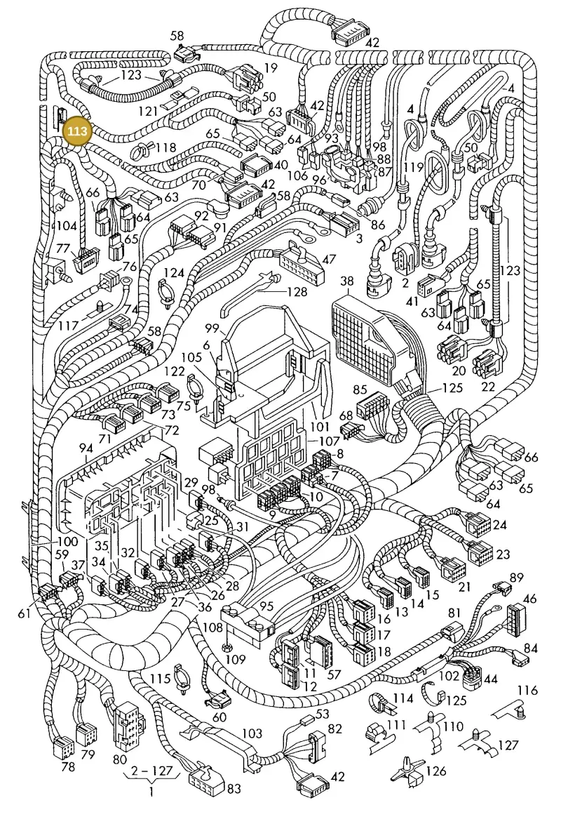 3D0971838D — Volkswagen FOX                    04> (2003-) diagram 225971850, position 113