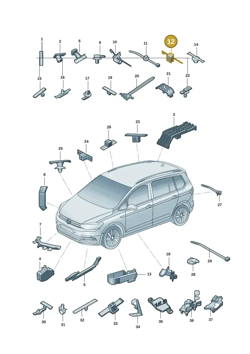 3D0971838D — Volkswagen B-Main SUV (2022-) diagram 30d971810, position 12