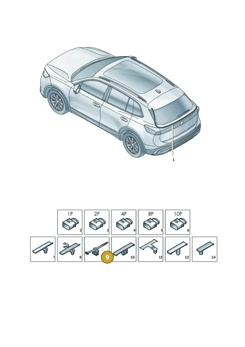 3D0971838D — Volkswagen Tiguan 2.0 (2023-) diagram 57x972810, position 9