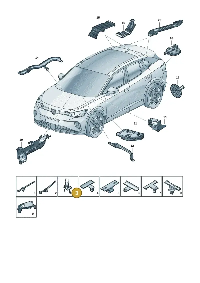 3D0971838F — Volkswagen ID.4 Pro (2020-2023) diagram 11a971091, position 3