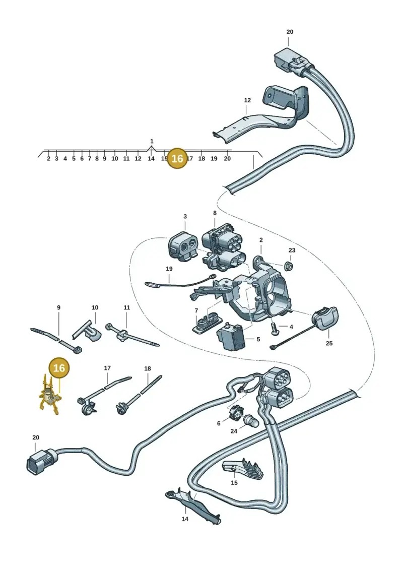 3D0971838F — Volkswagen Passat estate (2023-) diagram 3j0970150, position 16