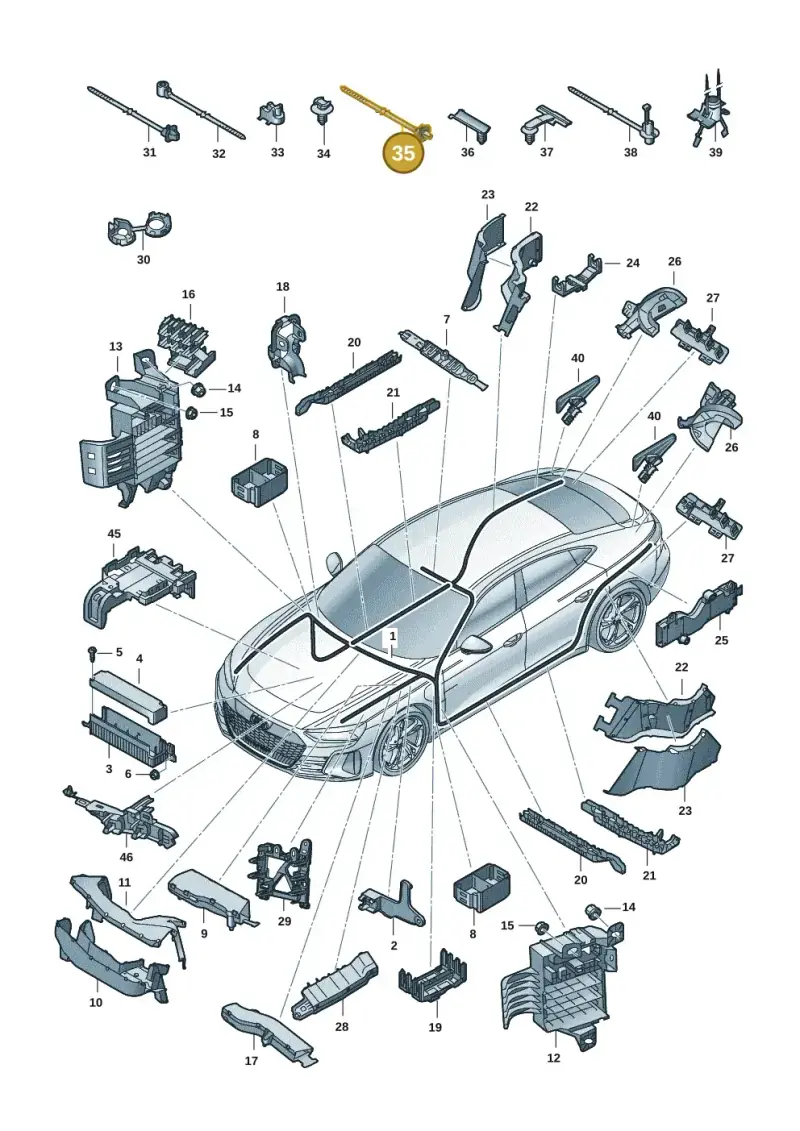 3D0971838H — Audi RS e-tron GT (2020-2025) diagram 4j1971800, position 35