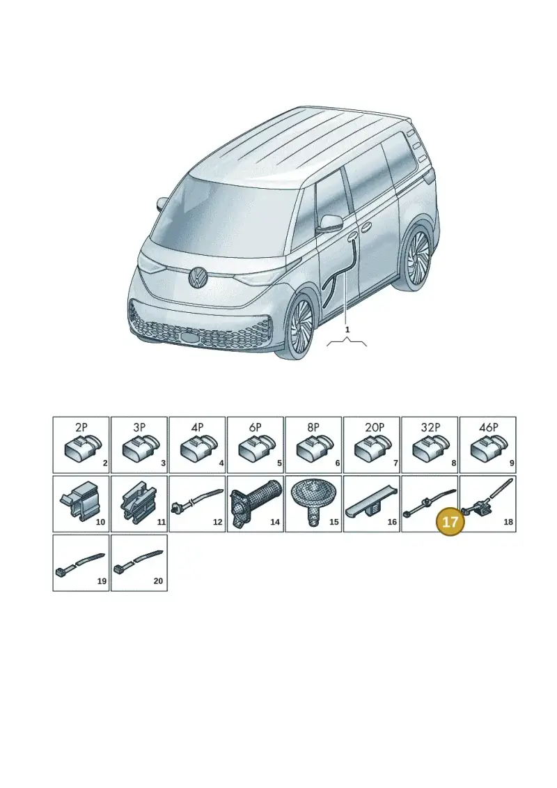 3D0971838K — Volkswagen ID.Buzz (2022-) diagram 15a972300, position 17