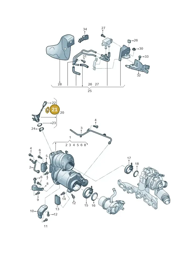 3D0971838K — Volkswagen Passat estate (2023-) diagram 3j0253162, position 21