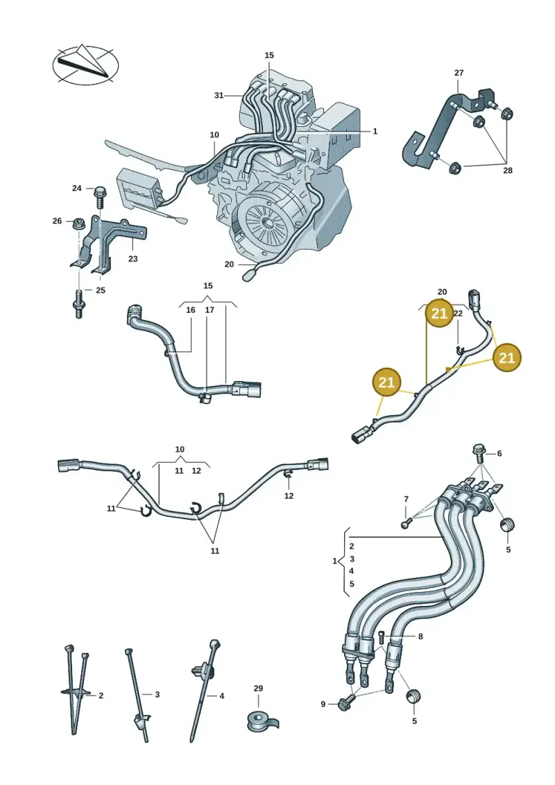 3D0971838K — Volkswagen Multivan (2021-) diagram 5h0970005, position 21