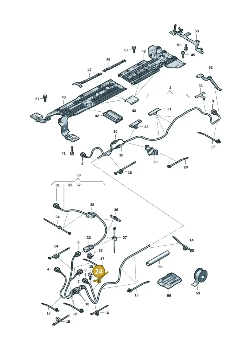 3D0971838M — Volkswagen ID.7 Limousine Pro (2023-) diagram 14b970100, position 24