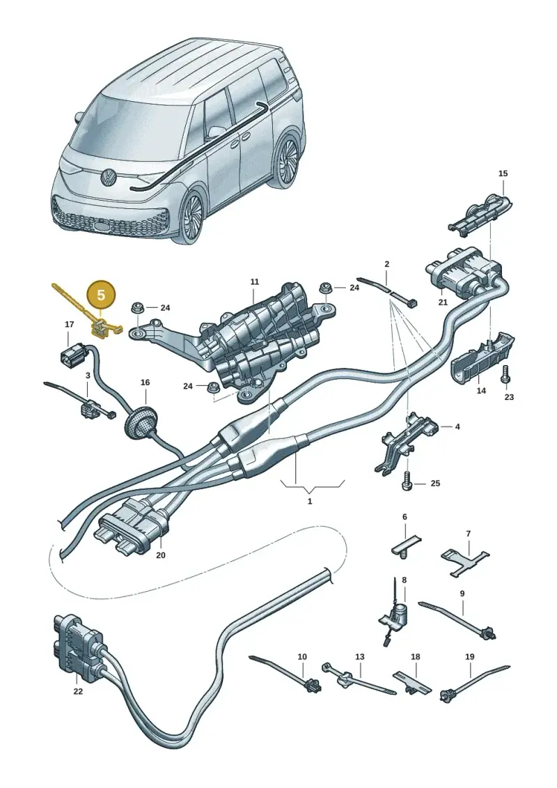 3D0971838M — Volkswagen ID.Buzz (2022-) diagram 15a970060, position 5