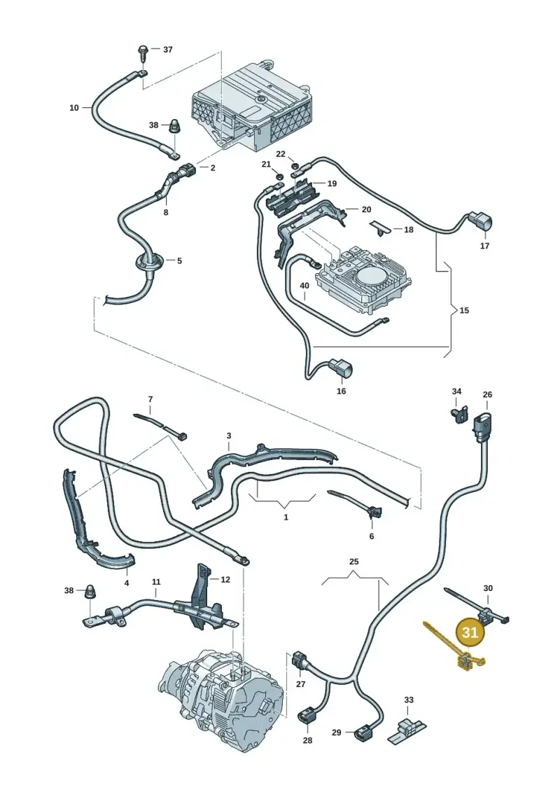 3D0971838M — Volkswagen Tiguan 2.0 (2023-) diagram 3j0971150, position 31