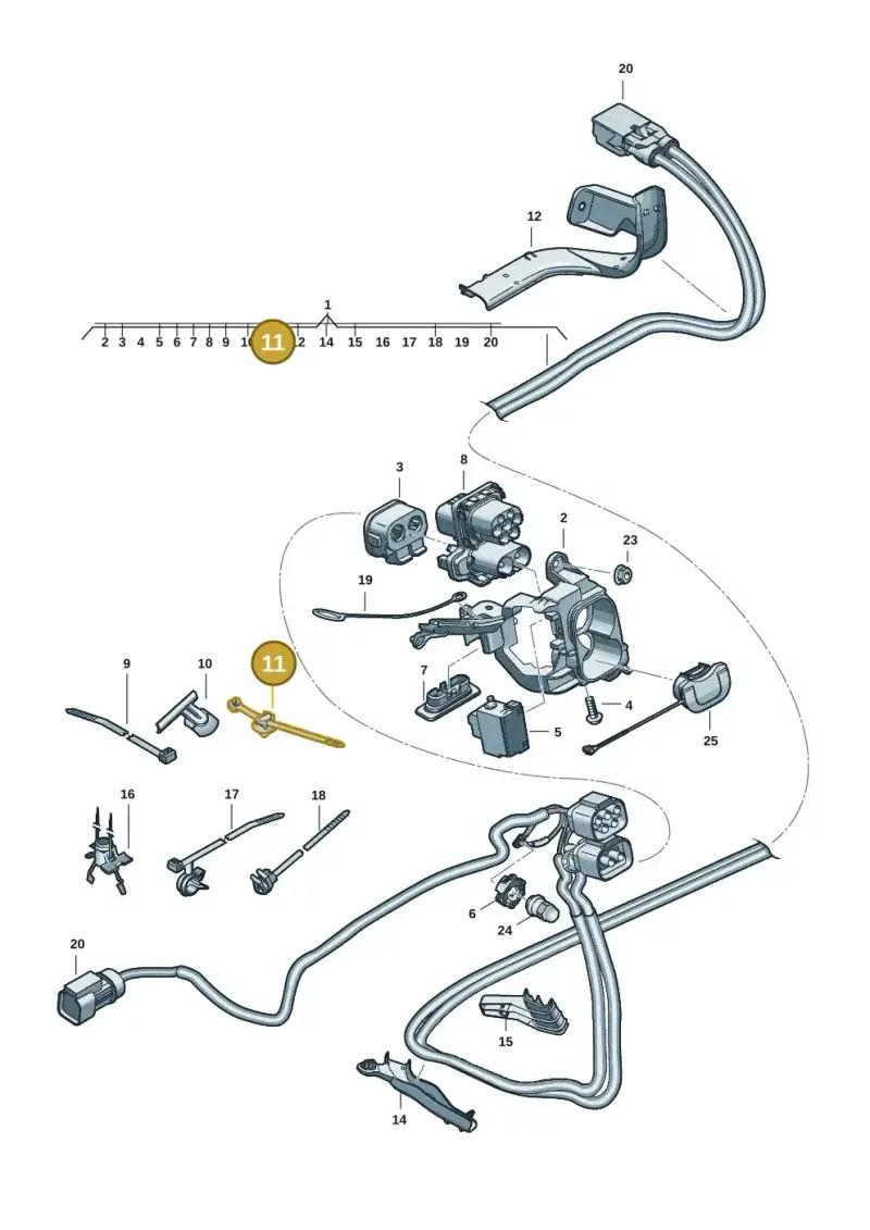 3D0971838N — Volkswagen Passat estate (2023-) diagram 3j0970150, position 11