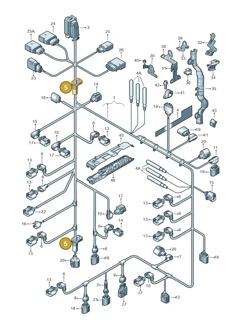3D0971912 — Volkswagen Phaeton (lang) (2003-2006) diagram 258971120, position 5