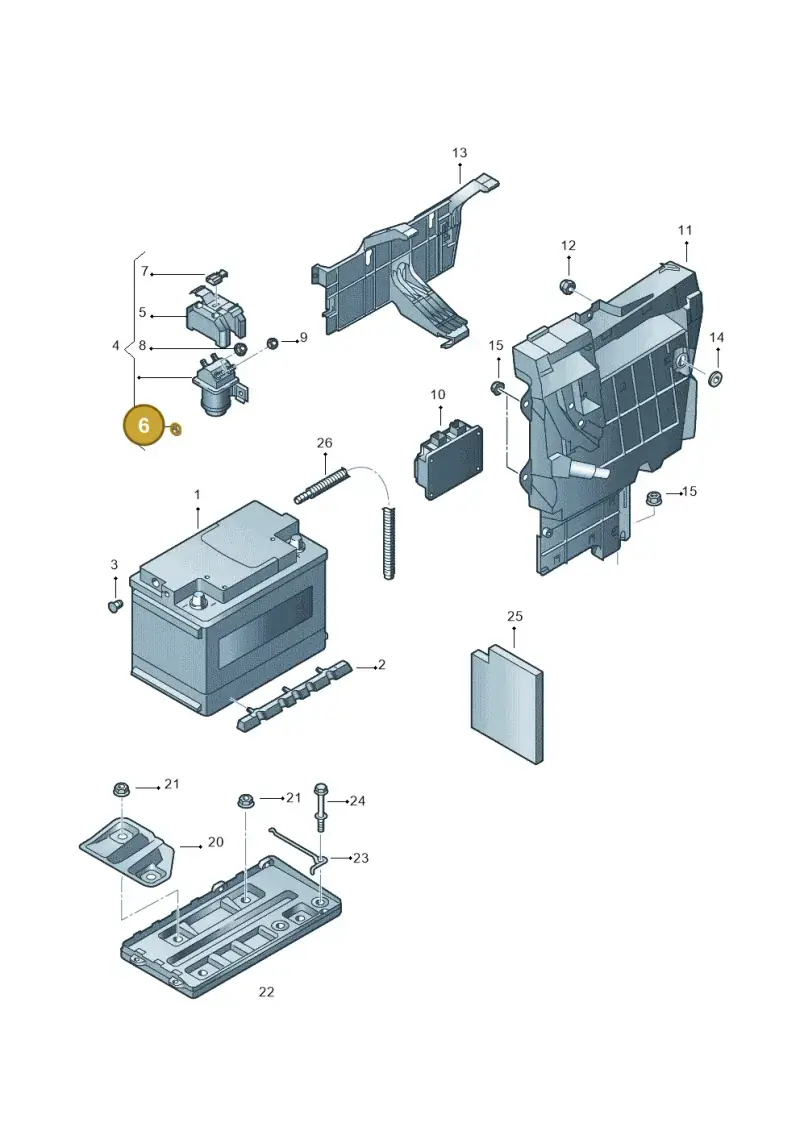 3D0972154 — Volkswagen Phaeton 4motion (2010-2016) diagram 631915000, position 6