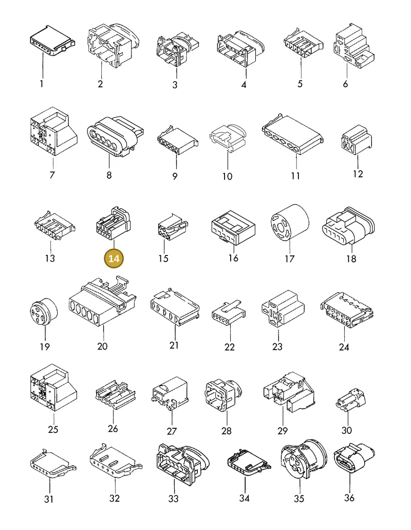 3D0972705 — Volkswagen 1J0 platform diagram 198970700, position 14