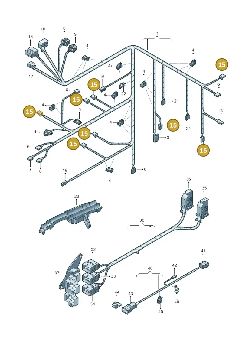 3D0972705 — Volkswagen Phaeton 4motion (2010-2016) diagram 258971900, position 15