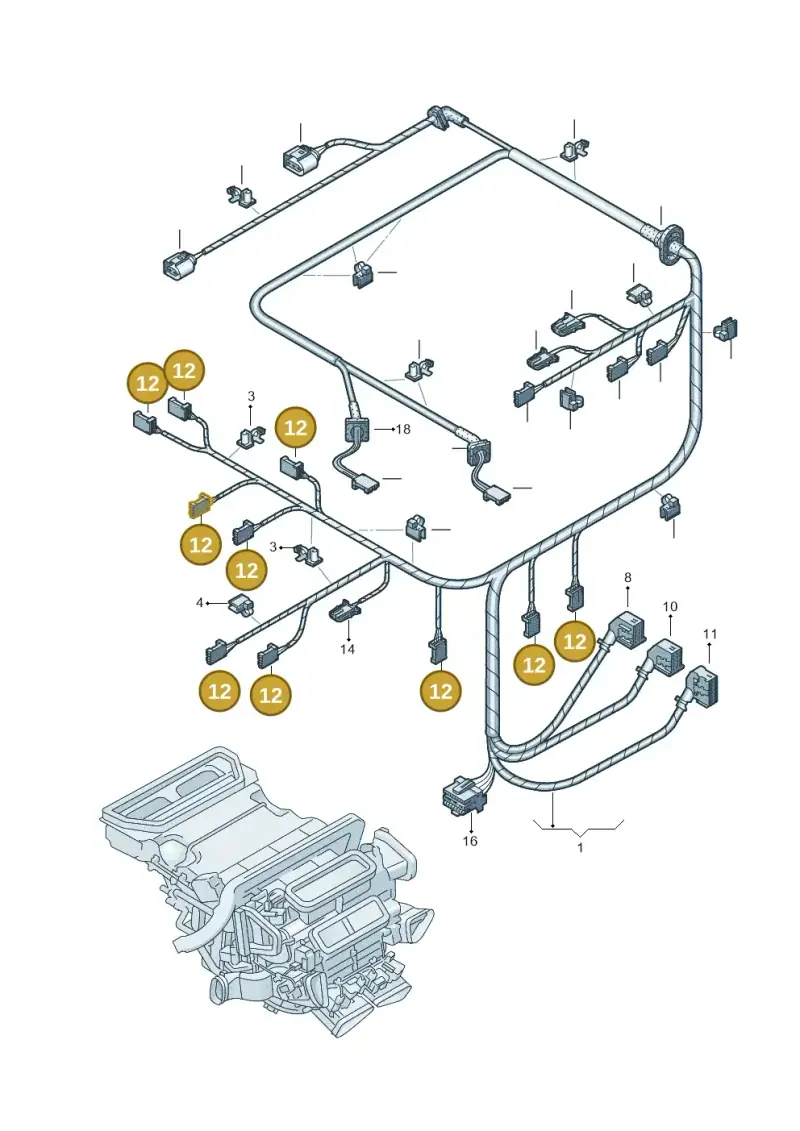 3D0972705 — Volkswagen Phaeton 4motion (2010-2016) diagram 258972600, position 12