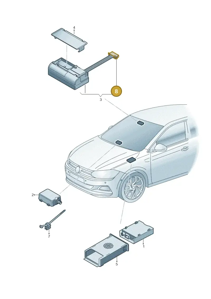 3D0972708 — Volkswagen T-Cross 1,0 (2018-2024) diagram 837035650, position 8