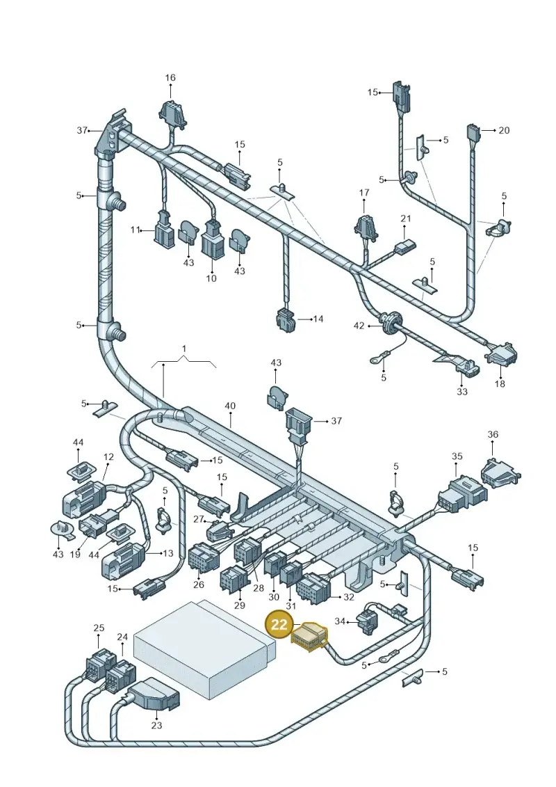 3D0972883 — Volkswagen Phaeton 4motion (2010-2016) diagram 258972270, position 22
