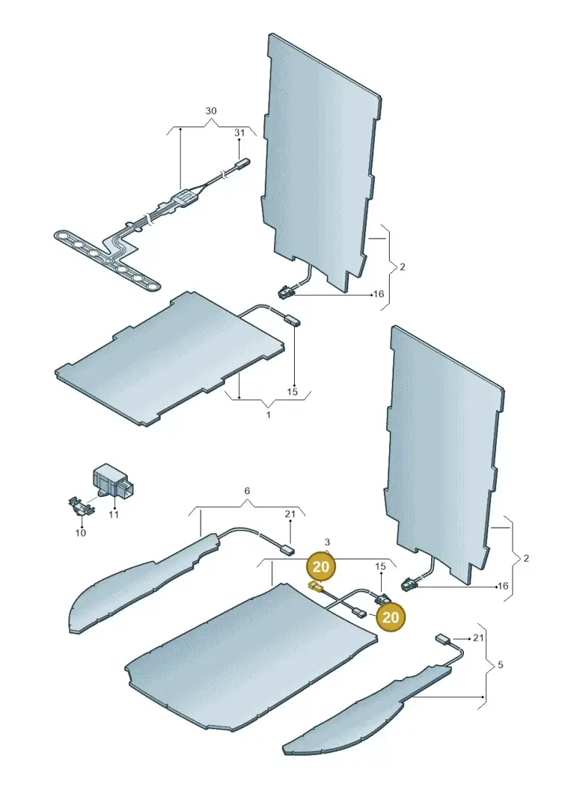 3D0973332 — Volkswagen Jetta variant (2009-2014) diagram 420963000, position 20