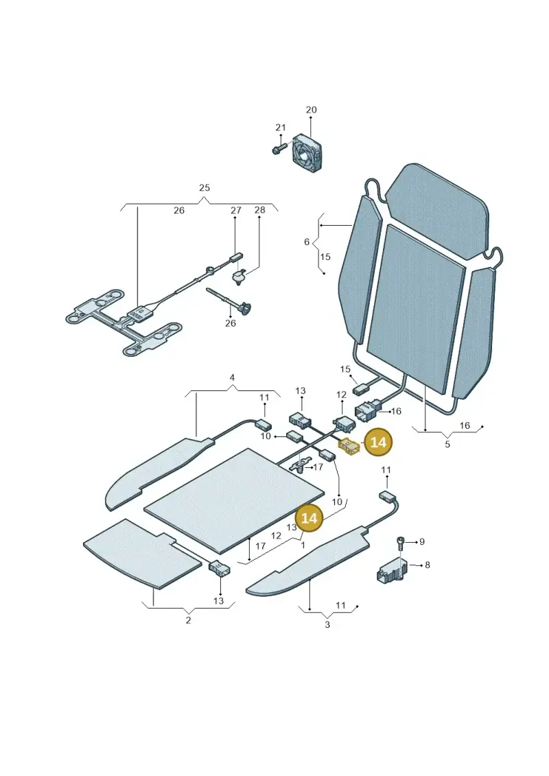3D0973332 — Volkswagen Phaeton 4motion (2010-2016) diagram 710963000, position 14