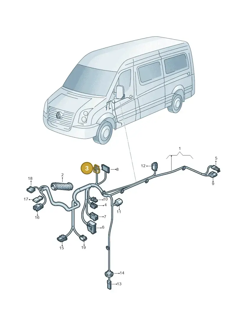 3D0973332 — Volkswagen Crafter 35 panel (2011-2016) diagram 722972300, position 3