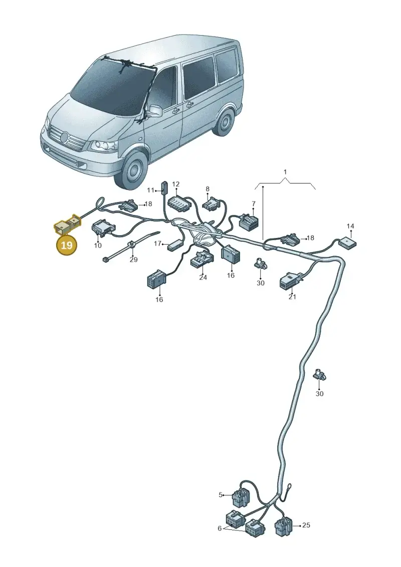 3D0973332 — Volkswagen Caravelle (2015-2019) diagram 731972340, position 19