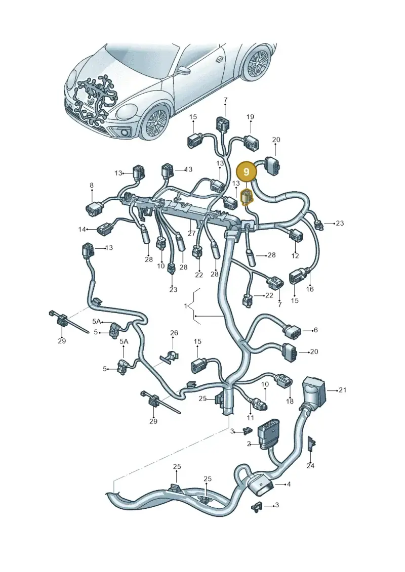 3D0973703 — Volkswagen Beetle (2016-2019) diagram 801971160, position 9