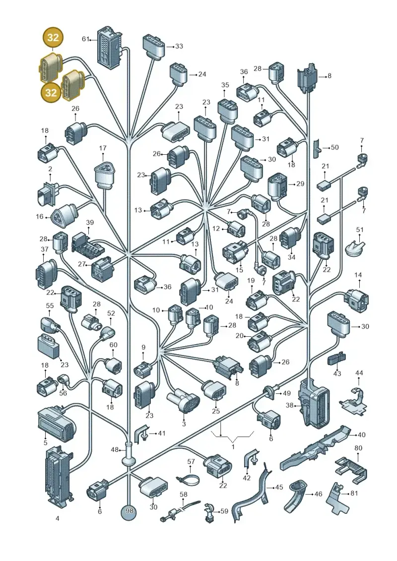 3D0973724F — Volkswagen Polo (2012-2014) diagram 672971810, position 32