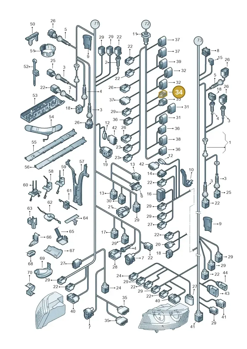 3D0973724G — Volkswagen Phaeton (lang) (2003-2006) diagram 258971800, position 34