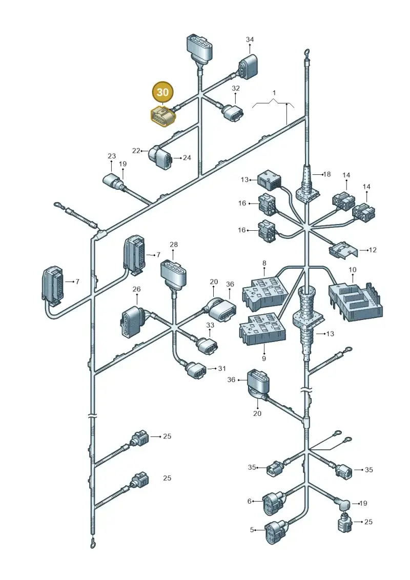 3D0973724G — Volkswagen Touareg                08> (2007-) diagram 274971500, position 30