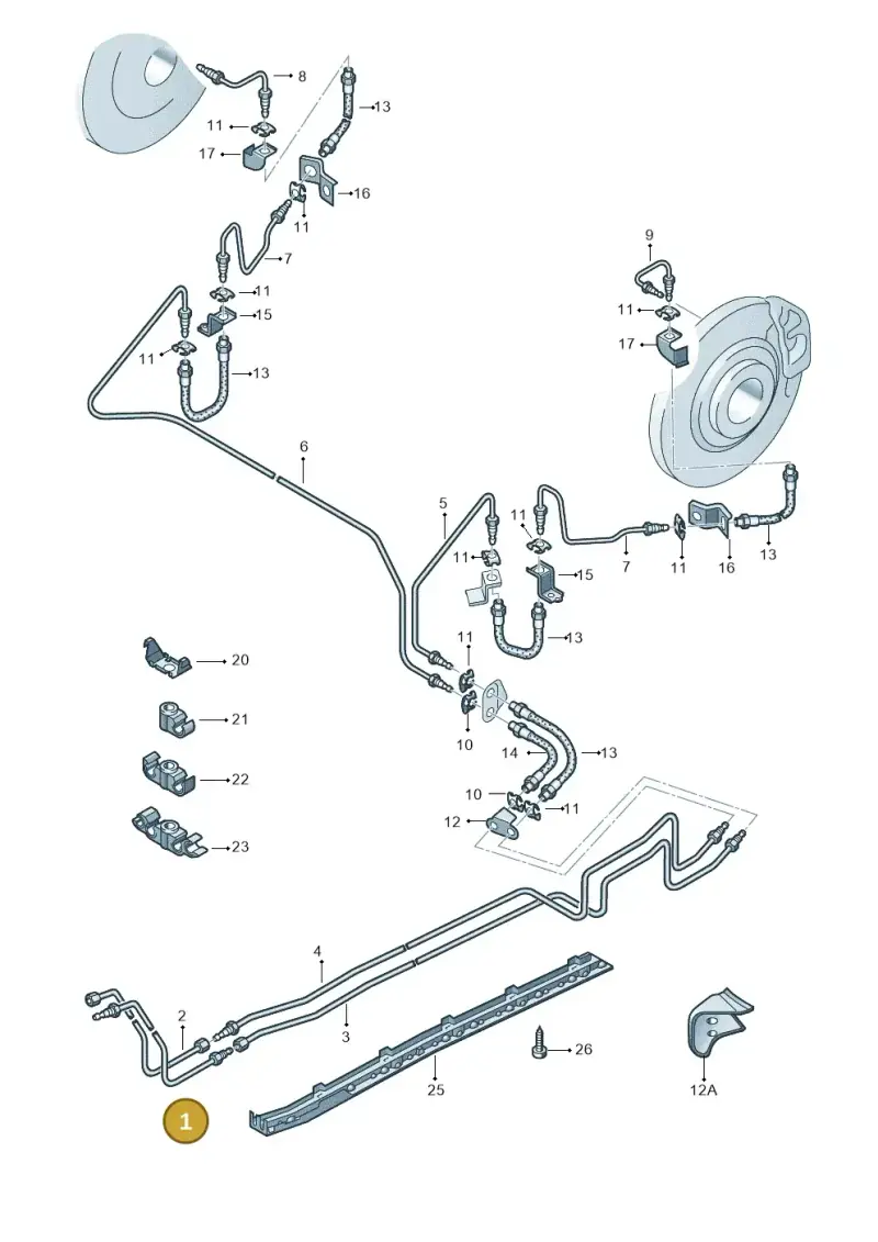 3D1614739H — Volkswagen Phaeton 4motion (2010-2016) diagram 258611300, position 1