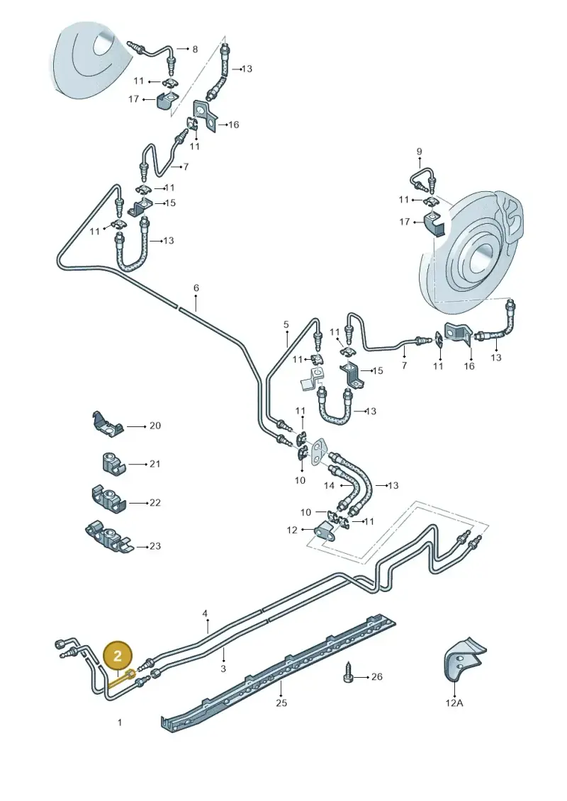 3D1614740H — Volkswagen Phaeton 4motion (2010-2016) diagram 258611300, position 2