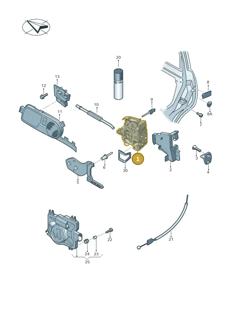3D1837015AD — Volkswagen Phaeton 4motion (2010-2016) diagram 258837000, position 1