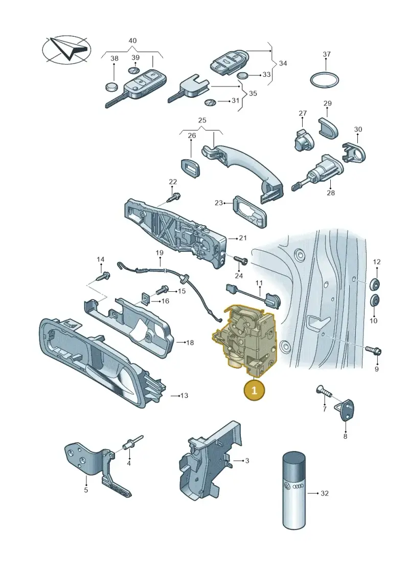 3D1837015AP — Volkswagen Touran 2.0 (2010-2015) diagram 409837000, position 1