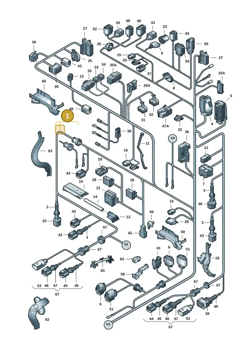 3D1970053AN — Volkswagen Phaeton 4motion (2010-2016) diagram 258971830, position 1