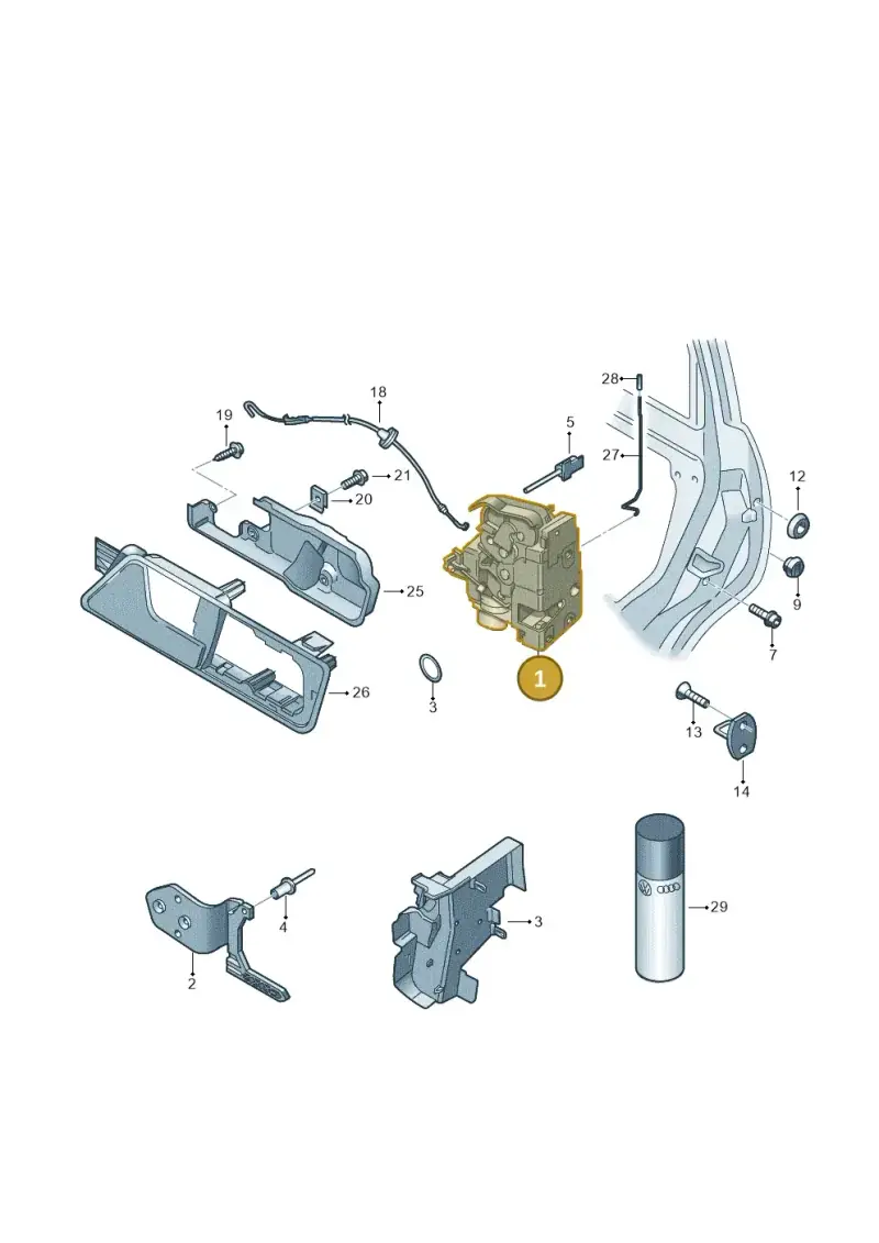 3D2837016S — Volkswagen Caddy Maxi Kombi (2010-2015) diagram 443837000, position 1
